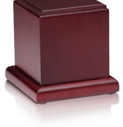 Birch Wood Cube Cremation Urn with Cherry Finish – Medium – HB-106-CHERRY