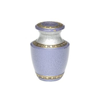 Brass Cremation Urn in Lilac with Brass Band – Keepsake – B-2389-K-NB