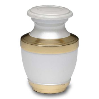 Brass Cremation Urn – White – Keepsake – B-2257-K-NB