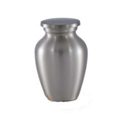 Classic Brass Cremation Urn in Pewter Finish – Keepsake – B-1511-K-P