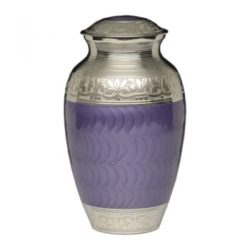 Elegant Purple Enamel and Nickel Cremation Urn – Adult – B-1528-A-PUR