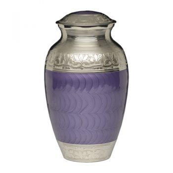 Elegant Purple Enamel and Nickel Cremation Urn – Adult – B-1528-A-PUR