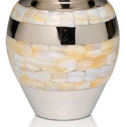 Mother of Pearl Nickel Plated Brass Cremation Urn – Large – B-1517-L-N