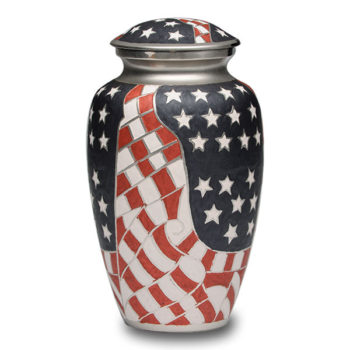 Patriotic Red, White & Blue American Flag Cremation Urn – Adult – B-1515-A