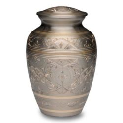 Platinum & Golden Brass Cremation Urn – Large – B-1575-L