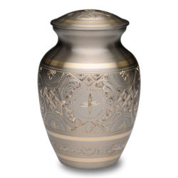Platinum & Golden Brass Cremation Urn – Small – B-1575-S