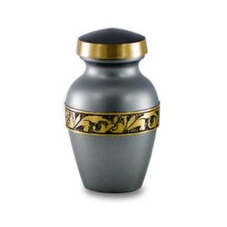 Silver-Gray Brass Cremation Urn – Keepsake – B-1618-K-NB