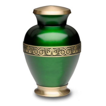 Vibrant Green Brass Cremation Urn – Adult – B-1675-A