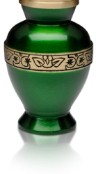 Vibrant Green Brass Cremation Urn – Keepsake – B-1675-K-NB
