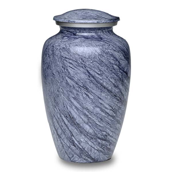 Affordable Alloy Cremation Urn in Beautiful Blue-Gray – Adult – A-1413-A