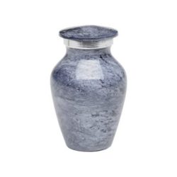 Affordable Alloy Cremation Urn in Beautiful Blue Gray – Keepsake – A-1413-K-NB