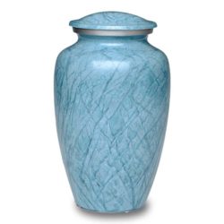 Affordable Alloy Cremation Urn in Beautiful Blue – Adult – A-1411-A