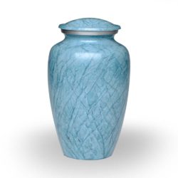 Affordable Alloy Cremation Urn in Beautiful Blue – Keepsake – A-1411-K-NB