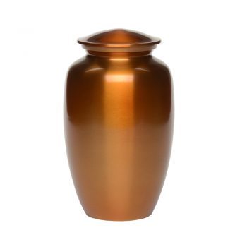 Affordable Alloy Cremation Urn in Beautiful Copper Orange – Adult A-2297-A