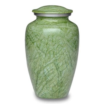 Affordable Alloy Cremation Urn in Beautiful Green – Adult – A-1410-A