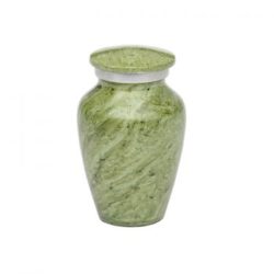Affordable Alloy Cremation Urn in Beautiful Green – Keepsake – A-1410-K-NB