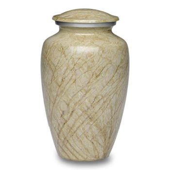 Affordable Alloy Cremation Urn in Beautiful Ivory – Adult – A-1412-A