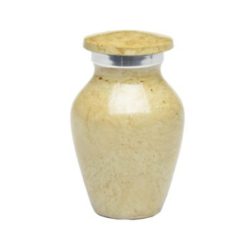 Affordable Alloy Cremation Urn in Beautiful Ivory – Keepsake – A-1412-K-NB