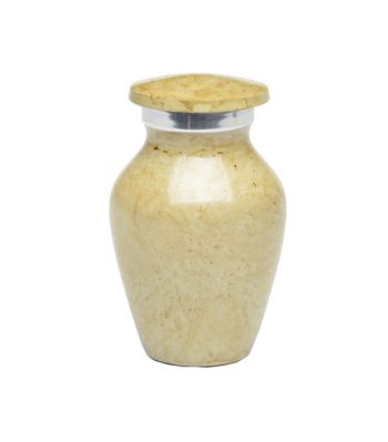 Affordable Alloy Cremation Urn in Beautiful Ivory – Keepsake – A-1412-K-NB