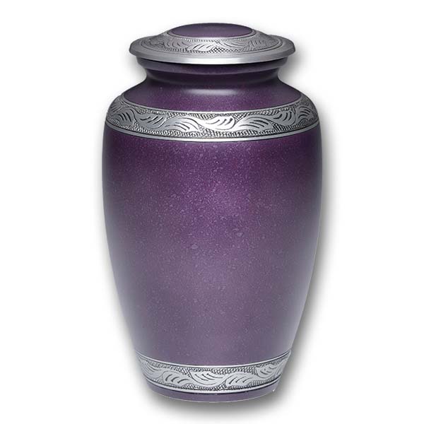 Affordable Alloy Cremation Urn in Beautiful Purple – Adult – A-1489-A-PUR