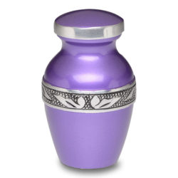 Affordable Alloy Cremation Urn in Beautiful Purple – Keepsake – A-2249-K-NB