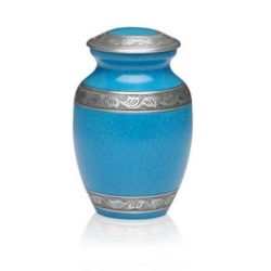 Affordable Alloy Cremation Urn in Beautiful Turquoise – Medium – A-1489-M-TUR