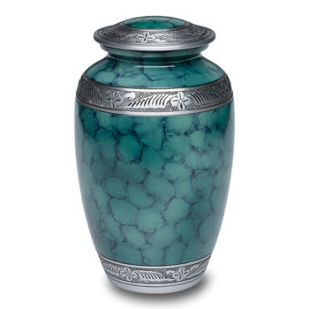 Affordable Alloy Cremation Urn in Green – Adult – A-2319-A
