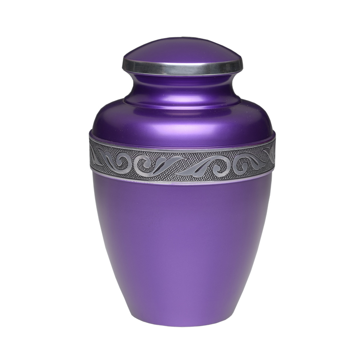 Affordable Alloy Cremation Urn in Purple – Adult – A-2249-A