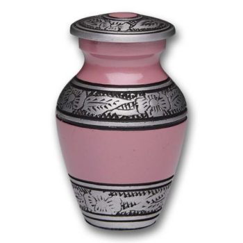 Alloy Urn – Pink Color – Keepsake with Velvet Box – A-3245-K-NB