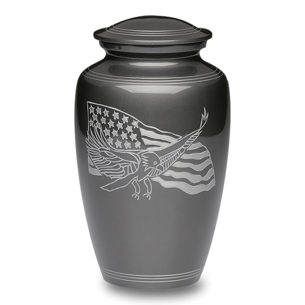 American Eagle and Flag Alloy Urn – Adult – A-1919-A