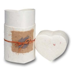 Biodegradable Peaceful Return Urn in Heart Shape – Natural White – Medium - 1040-HEART-NATURAL-M