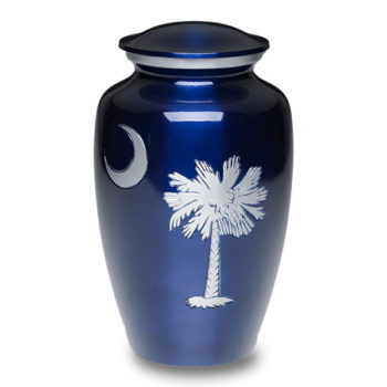 Classic Alloy Keepsake Cremation Urn South Carolina Palmetto Tree & Crescent Moon – A-1926-K-NB