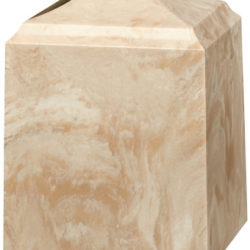Cube Cultured Marble Urn Cream Mocha - Small - CM-CUBE-CREAM-MOCHA-S