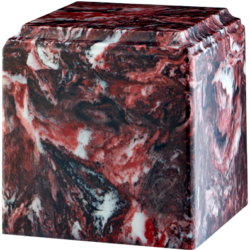 Cube Cultured Marble Urn Firerock - Adult - CM-CUBE-FIREROCK-A