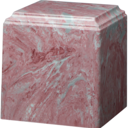 Cube Cultured Marble Urn Mauve - Adult - CM-CUBE-MAUVE-A