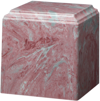 Cube Cultured Marble Urn Mauve - Small - CM-CUBE-MAUVE-S