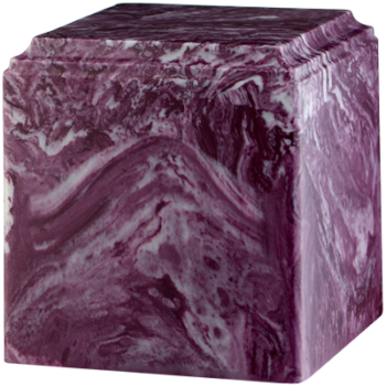 Cube Cultured Marble Urn Merlot - Adult - CM-CUBE-MERLOT-A