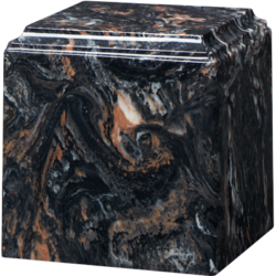 Cube Cultured Marble Urn Mission Black - Adult - CM-CUBE-MISSION-BLACK-A