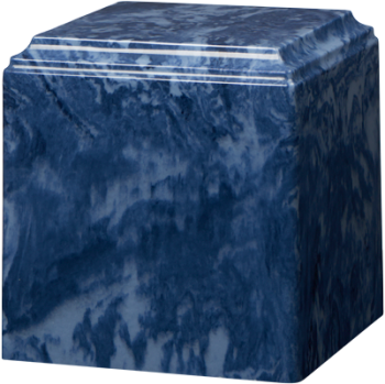 Cube Cultured Marble Urn Navy Blue - Adult - CM-CUBE-NAVY-BLUE-A
