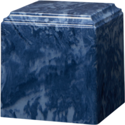 Cube Cultured Marble Urn Navy Blue - Small - CM-CUBE-NAVY-BLUE-S