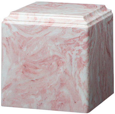 Cube Cultured Marble Urn Pink - Adult - CM-CUBE-PINK-A