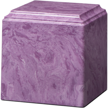 Cube Cultured Marble Urn Purple - Adult - CM-CUBE-PURPLE-A