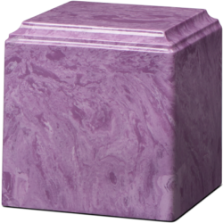 Cube Cultured Marble Urn Purple - Small - CM-CUBE-PURPLE-S