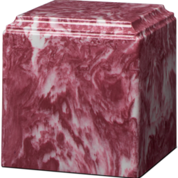Cube Cultured Marble Urn Ruby - Adult - CM-CUBE-RUBY-A
