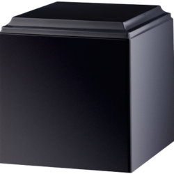 Cube Cultured Marble Urn Solid Black - Small - CM-CUBE-SOLID-BLACK-S