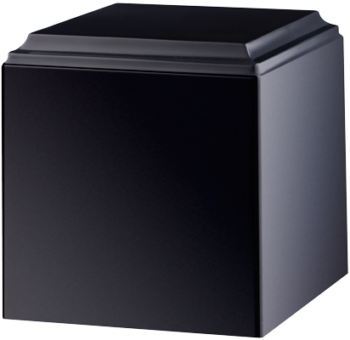 Cube Cultured Marble Urn Solid Black - Small - CM-CUBE-SOLID-BLACK-S