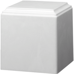 Cube Cultured Marble Urn Solid White - Adult - CM-CUBE-SOLID-WHITE-A