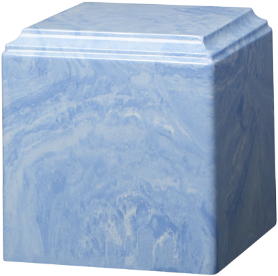 Cube Cultured Marble Urn Wedgwood Blue - Adult - CM-CUBE-WEDGWOOD-BLUE-A