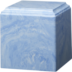 Cube Cultured Marble Urn Wedgwood Blue - Small - CM-CUBE-WEDGWOOD-BLUE-S