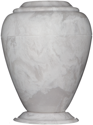 Georgian Cultured Marble Urn White Carrera - Adult - CM-G-WHITE-CARRERA-A